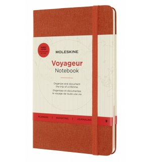 Записная книжка Moleskine Voyageur, Medium, оранжевая обложка