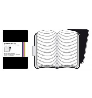 Записная книжка Moleskine Volant (в линейку, 2 шт.), Large, черная