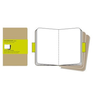 Записная книжка Moleskine Cahier (нелинованная, 3 шт.), Large, бежевая