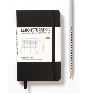 Leuchtturm1917 Еженедельник на 2015 год, неделя на развороте (вертикальный) (Распродажа) Pocket