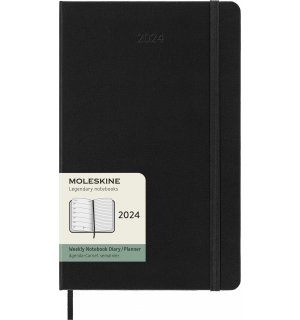 Moleskine Еженедельник Classic Weekly (2024), Large, черный