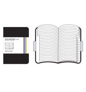 Записная книжка Moleskine Volant (с алфавитом), XSmall, черная