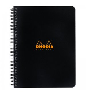 Rhodia Classic черная тетрадь на спирали (в клетку)  A5