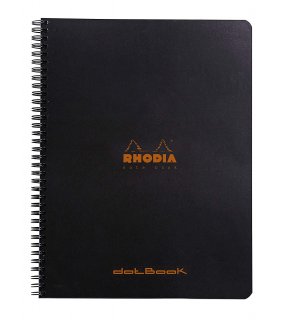 Rhodia Classic черная тетрадь на спирали (в точку)  A4 
