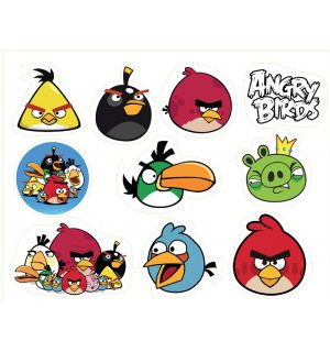 Angry Birds. Лист виниловых наклеек А4