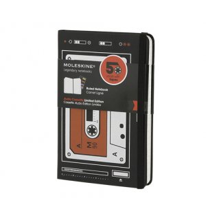 Moleskine Audio Cassette Limited Edition, записная книжка, в линейку, Pocket, чёрная