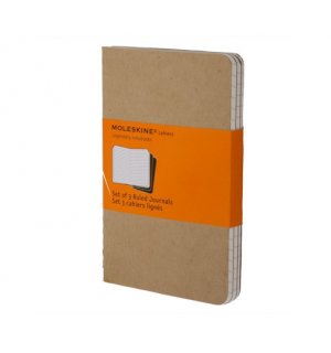 Записная книжка Moleskine Cahier (в линейку, 3 шт.), Large, бежевая