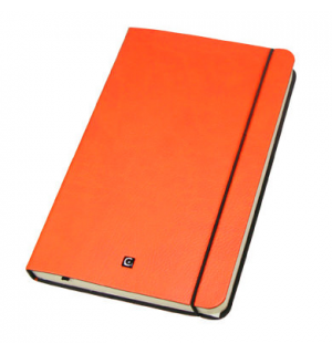 Cartesio Orange Medium — итальянская записная книжка с кожаной обложкой оранжево