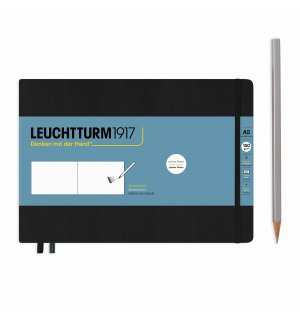 Leuchtturm1917 Medium Landscape Sketchbook Black (горизонтальный, черный) А5