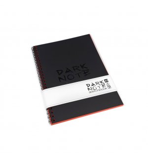 Dark Note Black Тетрадь-скетчбук на спирали (c красными листами) A6