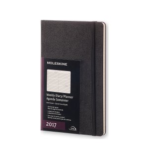 Еженедельник Moleskine Classic (горизонтальный, 2017), Large, черный