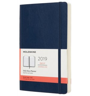 Moleskine Ежедневник Classic Soft (2019), Large, синий сапфир