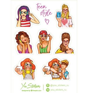 Teen Style. Лист виниловых наклеек А6