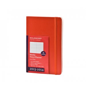 Еженедельник Moleskine Classic (18 мес., 2013/14), Large, красный