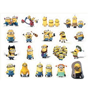 Миньоны (Minions). Лист виниловых наклеек А4