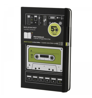 Нелинованная записная книжка Moleskine Audiocassette, черная