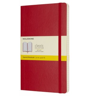 Записная книжка Moleskine Classic Soft (в клетку), Large, красная