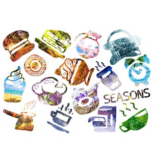 Seasons. Лист виниловых наклеек А4