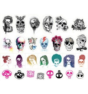 Skull Art 02. Лист виниловых наклеек А4