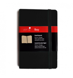 Записная книжка в гибкой черной обложке формата А5 Venzi Flexy Black