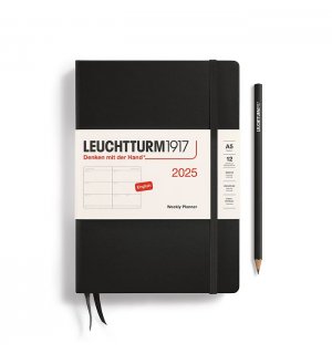 Leuchtturm1917 Еженедельник на 2025 год, неделя на развороте Black (Черный) Medium