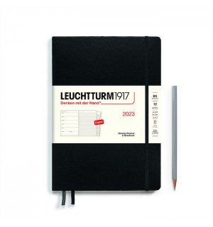 Leuchtturm1917 Еженедельник-блокнот на 2023 год, Composition неделя на странице, Black (черный) B5