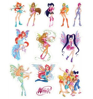 Винкс (Winx). Лист виниловых наклеек А4