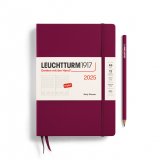 Leuchtturm1917 Ежедневник на 2025 год, Port Red (винный) день на странице Medium