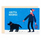 Открытка "Happy Holidays. Black Dog" C6