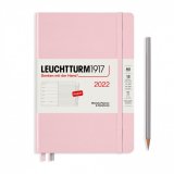 Leuchtturm1917 Еженедельник-блокнот на 2022 год, неделя на странице, Muted Colours Powder (пастельный розовый) Medium