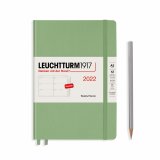 Leuchtturm1917 Еженедельник на 2022 год, неделя на развороте Muted Colours Sage (пастельный зеленый) Medium