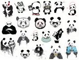 Панды (Panda's Art). Лист виниловых наклеек А4