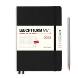 Leuchtturm1917 Еженедельник на 2023 год, неделя на развороте (вертикальный) Black (черный) Medium