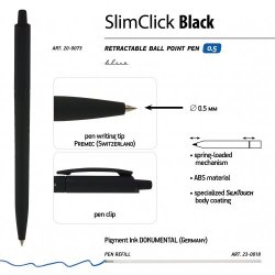 Bruno Visconti SlimClick Black (0,5 мм, синие чернила)