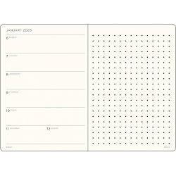 Leuchtturm1917 Еженедельник-блокнот на 2026 год, неделя на странице, Black (черный) А5 Medium Dotted (в точку)