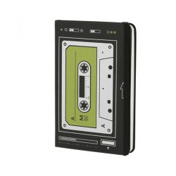 Moleskine Audio Cassette Limited Edition, записная книжка, нелинованная, Pocket, чёрная
