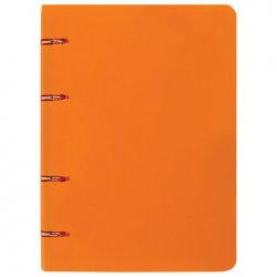 BRAUBERG Тетрадь на кольцах, 80 л., А5, 160х205 мм, клетка, обложка пластик, Оранжевый 