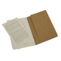 Записная книжка Moleskine Cahier (в клетку, 3 шт.), Pocket, бежевая