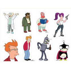 Футурама (Futurama). Лист виниловых наклеек А4