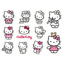 Хелло Китти (Hello Kitty). Лист виниловых наклеек А4