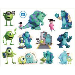 Корпорация Монстров (Monsters, Inc). Лист виниловых наклеек А4