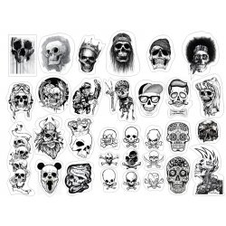 Skull Art 01. Лист виниловых наклеек А4