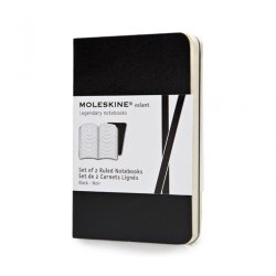 Записная книжка Moleskine Volant (в линейку, 2 шт.), XSmall, черная