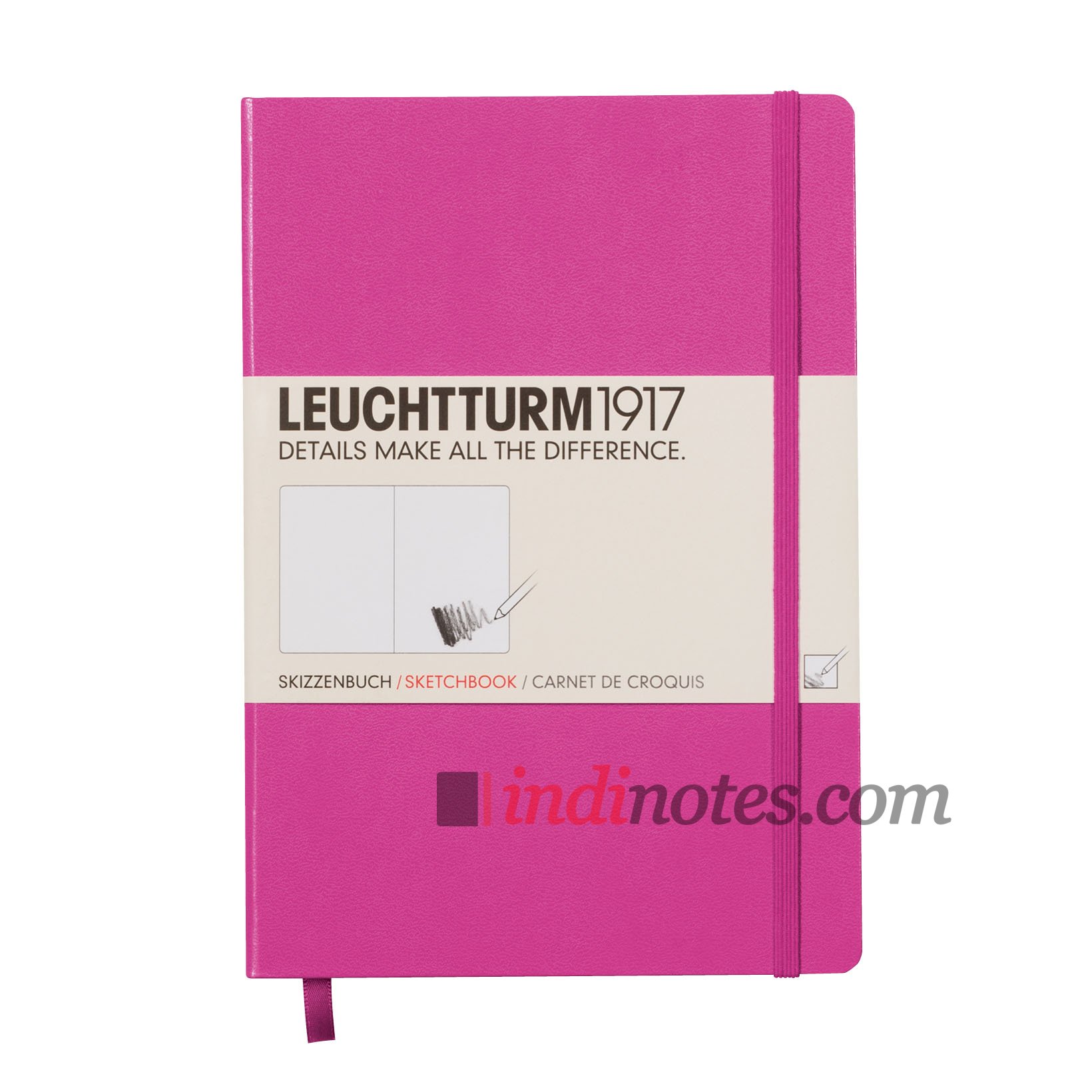 Купить Скетчбук, альбом для рисования Leuchtturm1917 Sketchbook Pink  (розовая обложка, формат А5) в магазине indinotes